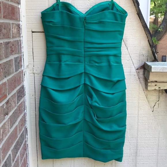 BCBG MAXAZRIA emerald green strapless dress NEW 6 - Picture 5 of 11